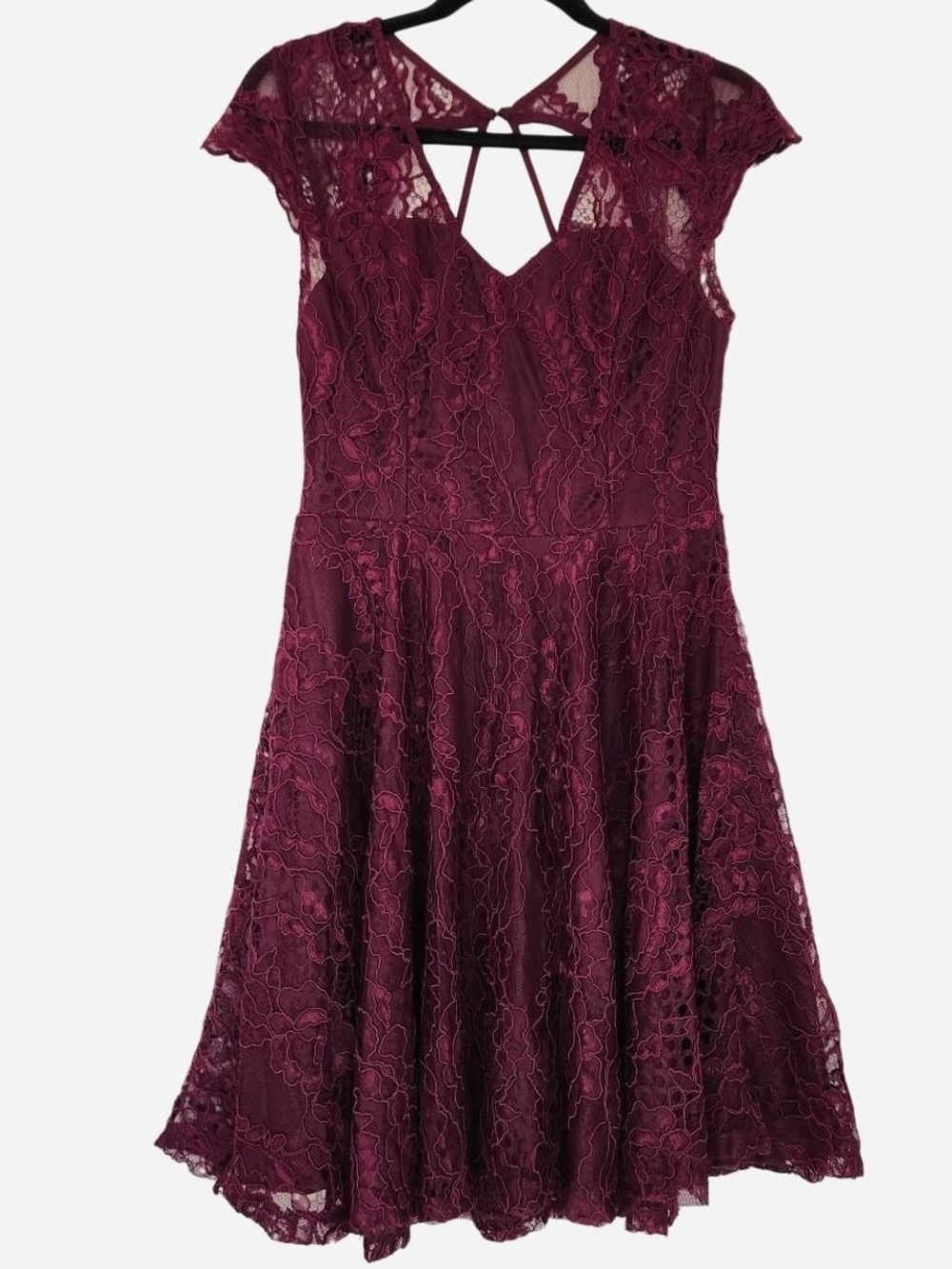 NWT Francesca's fairy lace dress floral cap sleeves keyhole back whimsigoth